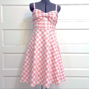 Eliza J. Pink Gingham Bow dress - size 10P